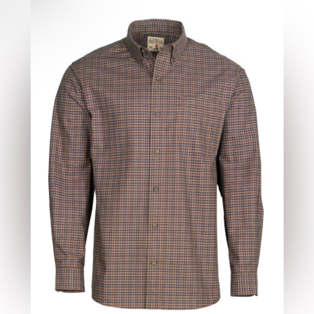 Red Head Mens Size Med Plaid Long Sleeve Button Up Wrinkle Free NWOT